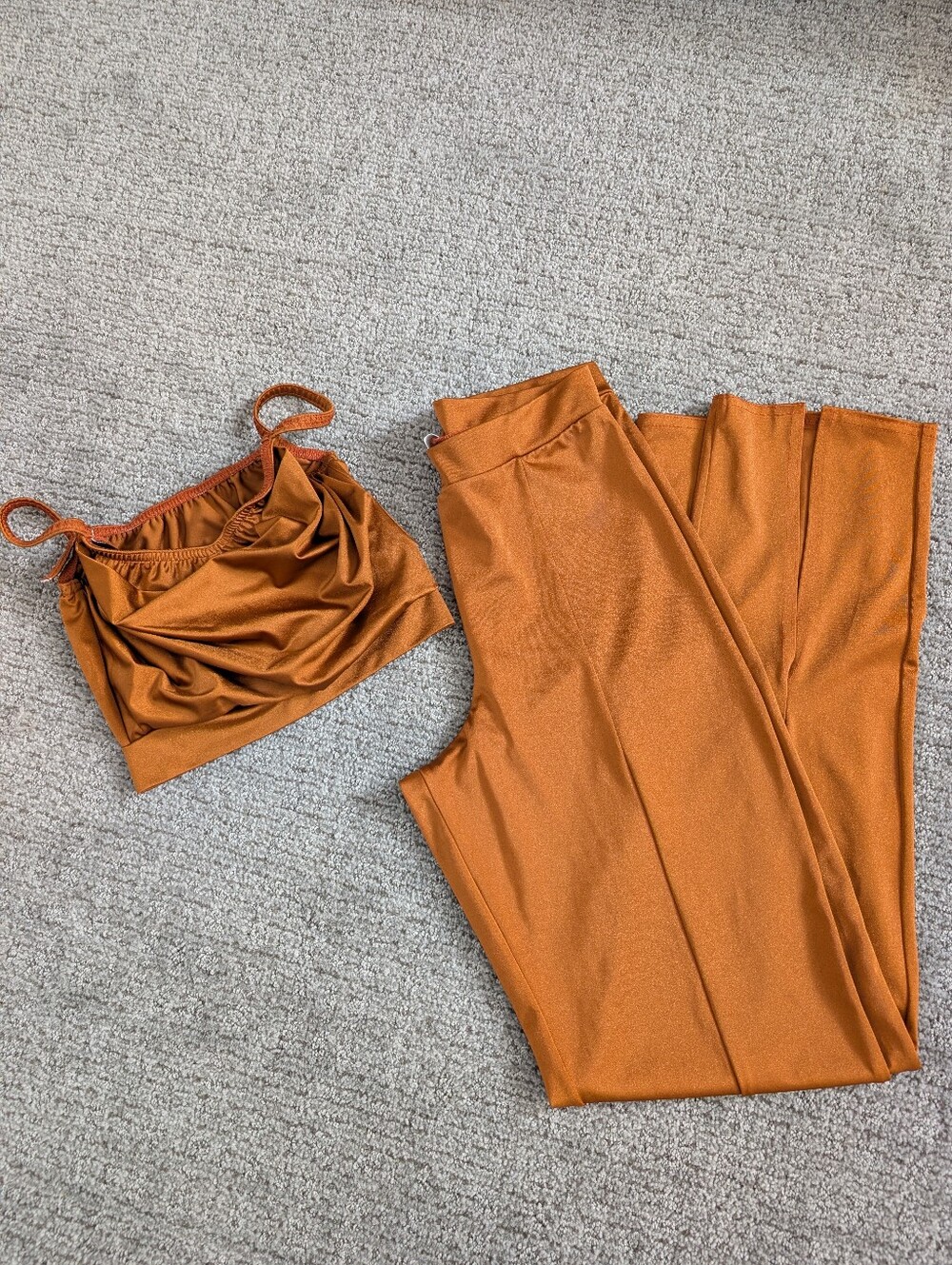 Kellè Dance Costume Copper Pant & Crop Top Set
